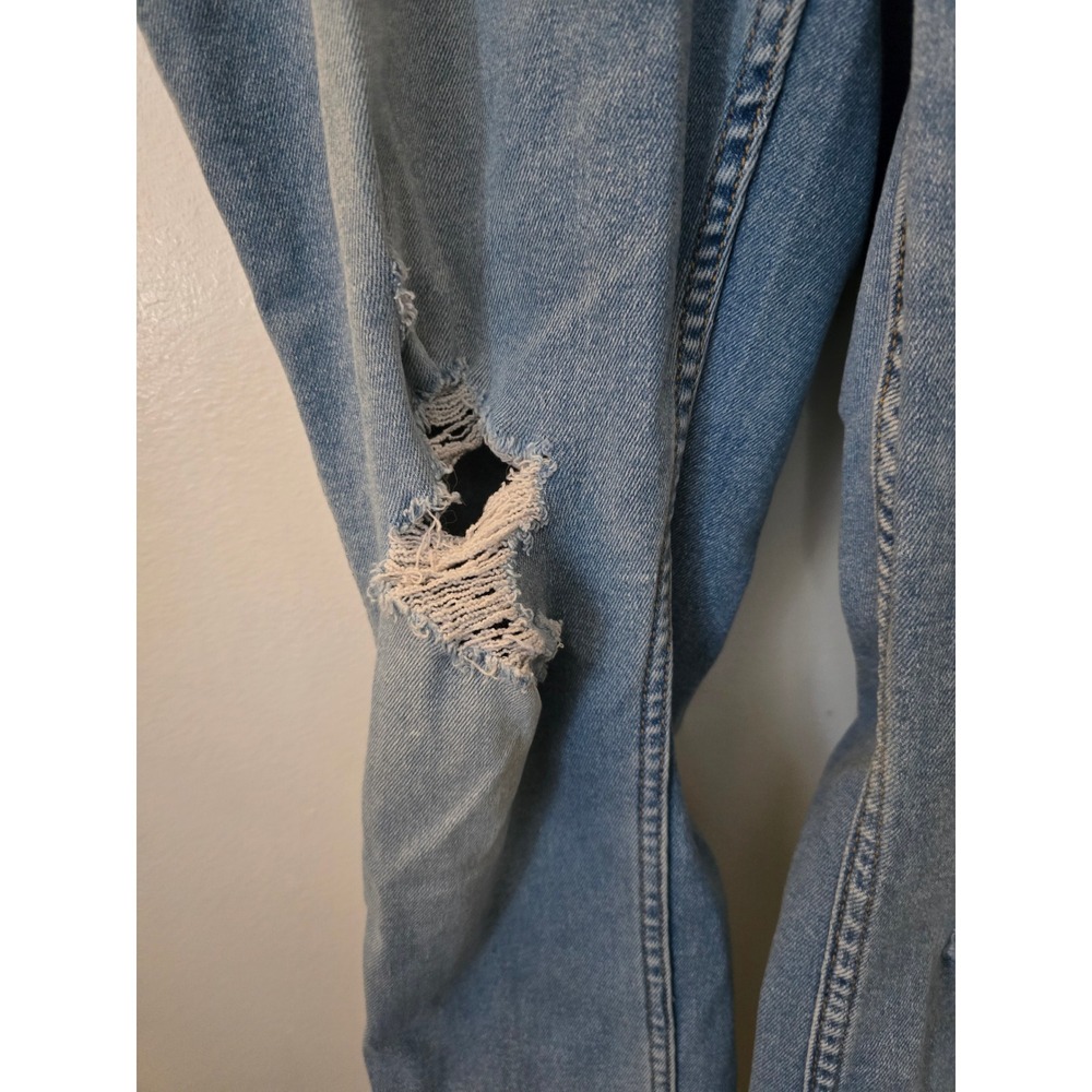 Old Navy Maternity Skinny Jeans Light Wash Distressed Rollover Panel Size 16 - Picture 4 of 8